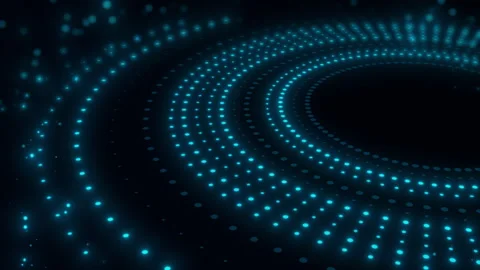 Glowing Blue Data Dots with Digital Abstract Background Stock Footage 337625066