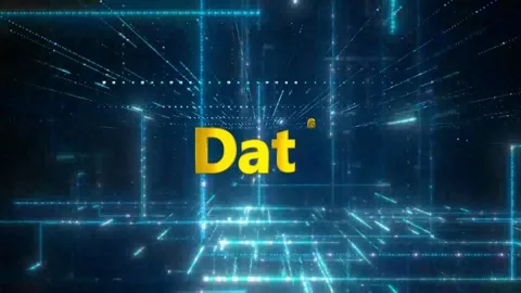 Glowing blue data network with yellow text overlay 動画素材 338236330