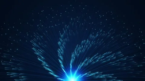 Glowing Blue Data Stream Fiber Optic Particle Burst Stock Footage 346690621