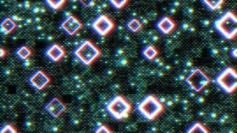 Glowing blue diamond pattern shines in grid formation Stock-Footage 278070948