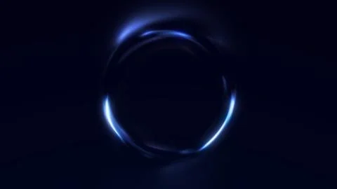 Glowing blue digital abstract sphere with luminous wave lines and soft grad.. Stock Illustration