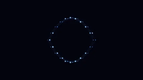 A glowing blue digital circle formed by interconnected nodes and lines Video stock 338309873