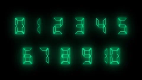 Glowing Blue Digital Countdown Numbers Animation on Dark Background. Futuri.. 스톡 동영상 336881057