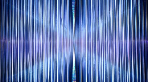 Glowing blue digital data lines background Stock Footage 331453429
