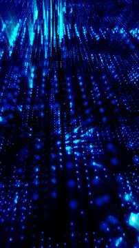 Glowing blue digital data rain cyberspace abstract background イラスト素材