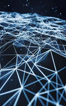 Glowing blue digital lines, 3d rendering. Stock Illustration
