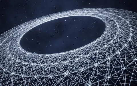Glowing blue digital lines, 3d rendering. Stock Illustration