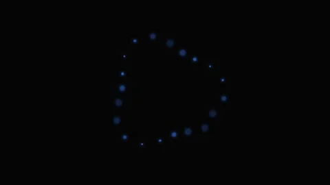 A glowing blue digital loading icon rotating against a solid black background Stock Footage 339615213
