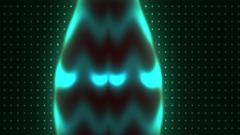 Glowing Blue Digital Pattern on Dark Background with Green Dots. Stockbeeldmateriaal 337461115