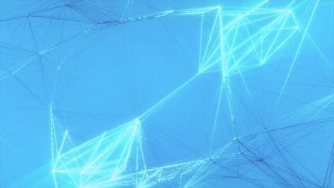 Glowing blue digital plexus network with connected lines Stock Illustration