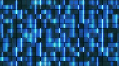 Glowing blue digital square grid matrix technology texture Illustrazione stock