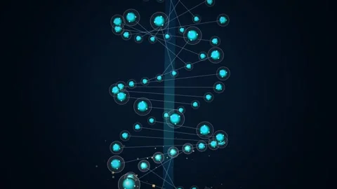 Glowing Blue DNA Double Helix Animation Representing Epigenetic Memory Stock Footage 340941331