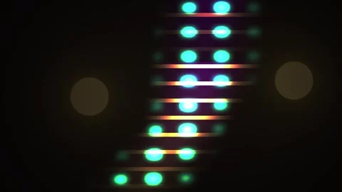 Glowing blue dots on a dark background with orange lights. Stock Footage 336695364