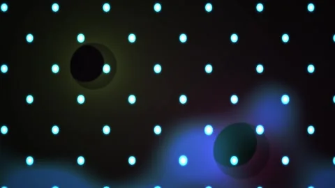 Glowing blue dots on a dark background with a circular object. Stock Footage 337461045