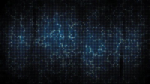 Glowing blue dots, digital screen pattern on dark background Stock Footage 333896958