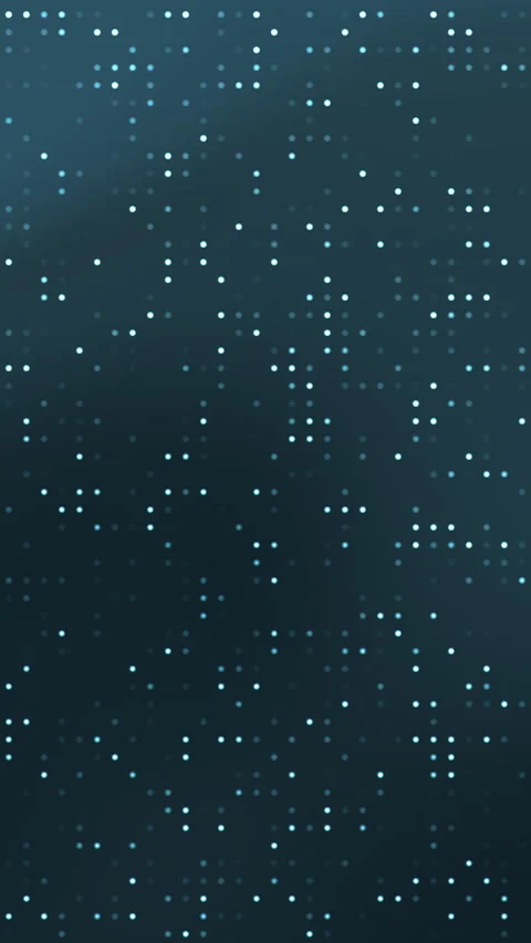 Glowing Blue Dots Flickering on Dark Abstract Digital Background Video stock 334844047