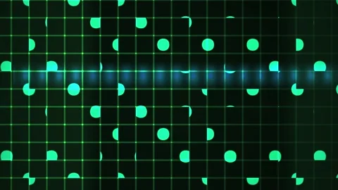 Glowing blue dots on grid background. Stock Footage 340016772
