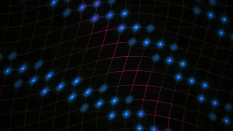 Glowing blue dots on grid background. Stock Footage 340016813