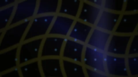Glowing Blue Dots on a Wavy Dark Grid Background for Abstract Digital Netwo.. Stock Footage 343700127
