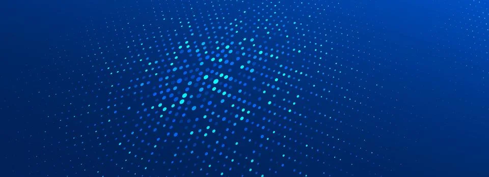 Glowing blue dotted texture. Abstract curved round dot grid wallpaper. Circle イラスト素材