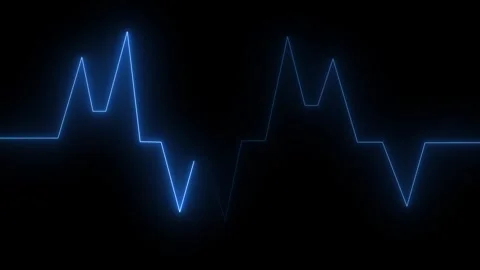 Glowing blue e c g heartbeat line graph on black background pulse waveform .. 動画素材 331566179