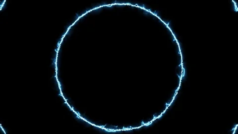 Glowing Blue Electric Circle Pulsing on Black – Energy Loop Animation Stock-Footage 332709073