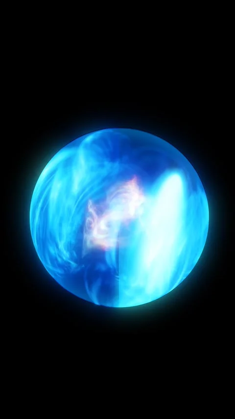 Glowing blue energy orb with a bright white core and soft plasma gradients,.. Stock Footage 329627587