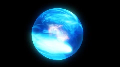 Glowing blue energy orb with a bright white core and soft plasma gradients Stock Footage 330594358