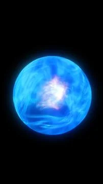 Glowing blue energy orb with a bright white core and soft plasma gradients,.. Stock Illustration