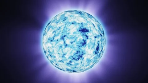 Glowing Blue Energy Orb Loop - Sci-Fi Plasma Planet Motion Background Stock-Footage 346280610
