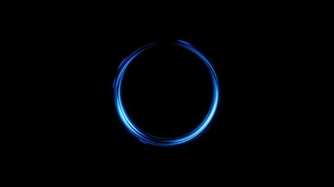 Glowing Blue Energy Portal Loop with Central Copy Space Stock Footage 342630333
