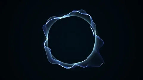 Glowing blue energy ring with flowing wave distortion on dark background. F.. Stock-Footage 333207390