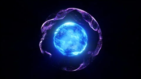 A glowing blue energy sphere with dynamic textures and swirling patterns, e.. Stock Footage 282726538