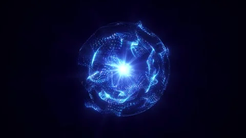 Glowing Blue Energy Sphere Stock Footage 327613696