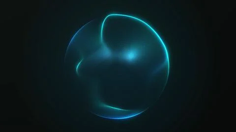 Glowing blue energy sphere with soft particle plasma surface forming futuri.. Stock Illustration