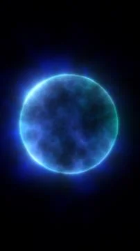 Glowing blue energy sphere with soft electric texture floating in a dark spac Stock Illustration
