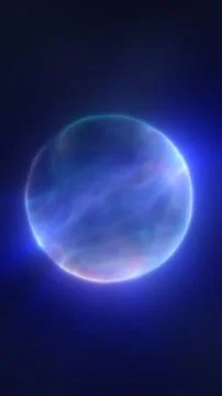 Glowing blue energy sphere with soft halo on dark background, abstract futu.. Stock Illustration