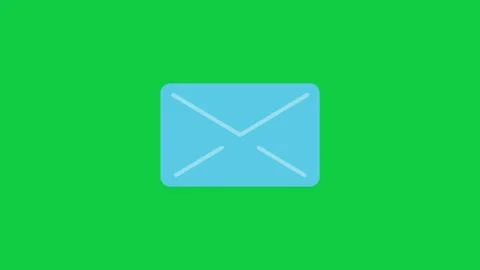 A glowing blue envelope icon on a green screen for emails. Stock Footage 299045413