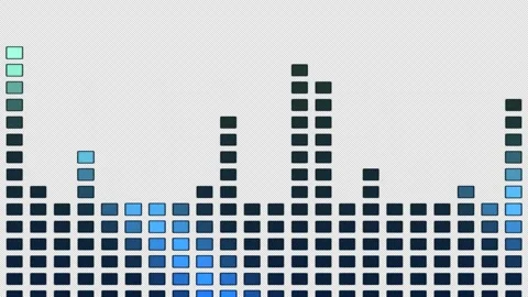 Glowing Blue Equalizer Bars Seamless Loop Stock Footage 342368176