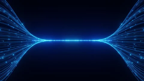 Glowing Blue Fiber Optic Network Data Flow 3D Motion Graphic Footage Stock Footage 347180801