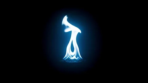 Glowing Blue Flame in Total Darkness Stock Footage 315141823