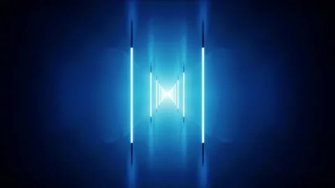 Glowing Blue Fluorescent Light Passage Background 4K Stock Footage 171836173