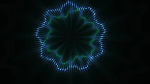 Glowing blue fractal pattern on black background. Stock Footage 335950766