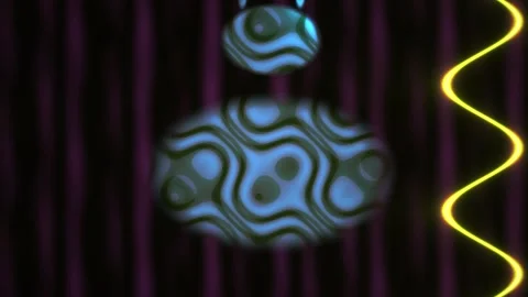Glowing blue fractal patterns on a dark background with purple stripes. Stock Footage 337506043