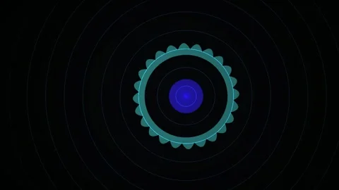 Glowing blue gear on black background. Stock Footage 334335718