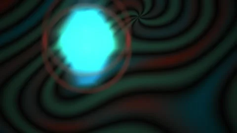 Glowing blue gemstone on dark background with wavy lines. Stock Footage 337461339