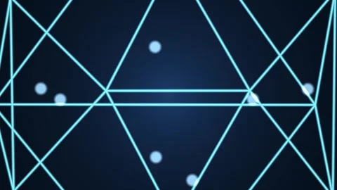 Glowing Blue Geometric Light Grid Seamless Loop Stock Footage 340568259