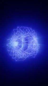 Glowing blue geometric star pattern radiating from the center, forming a lu.. Stock Illustration