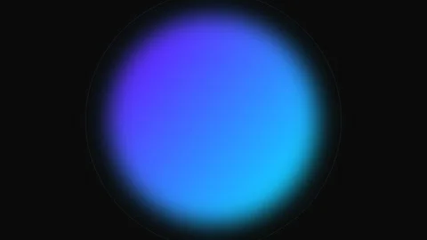A glowing blue gradient sphere centered against a deep black background Stock Footage 339617235