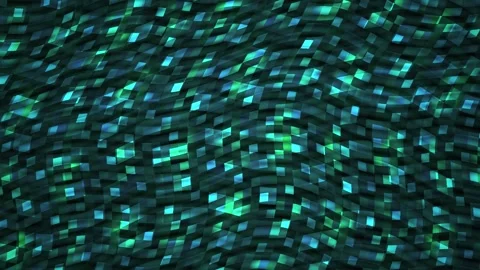 Glowing blue green digital pixel background. Stock Footage 340016839